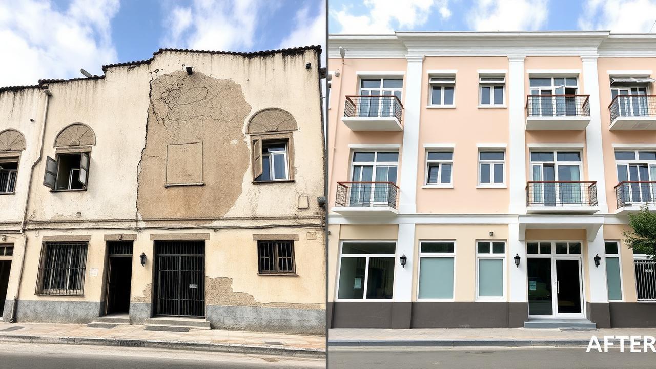 Antes e depois — Fachada