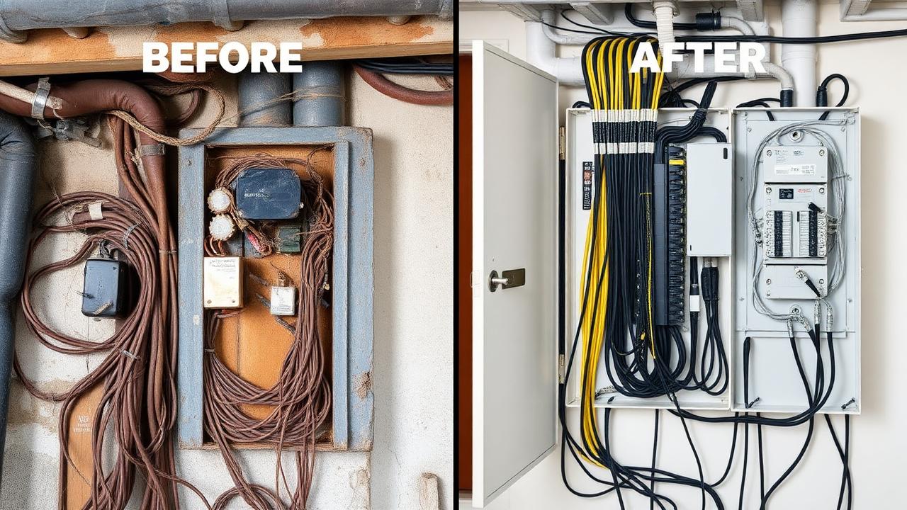 Antes e depois — Serviço elétrico