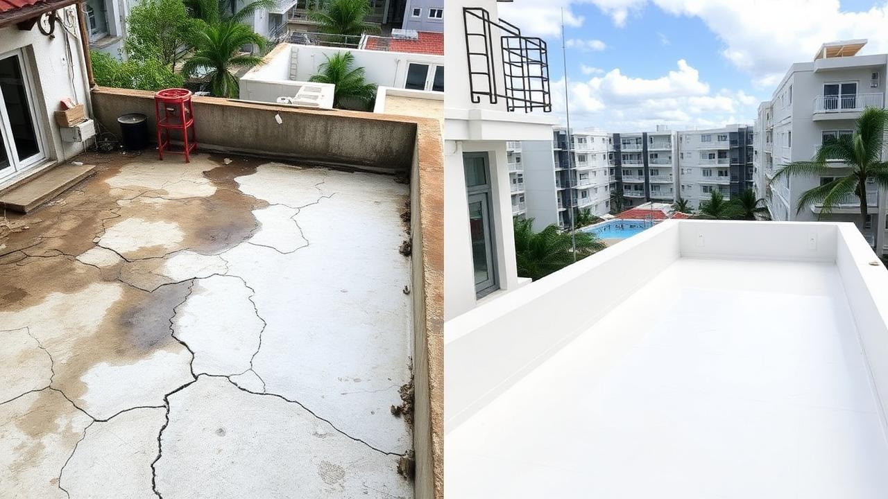 Antes e depois — Impermeabilização